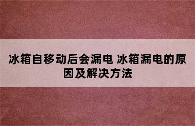 冰箱自移动后会漏电 冰箱漏电的原因及解决方法